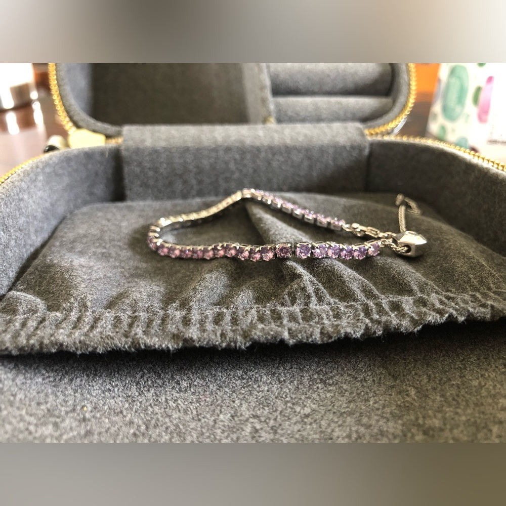 NWT Origami Owl Exclusive Silver Purple Tennis Bracelet